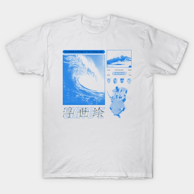 Ukiyo-e blue (Only front shirt) T-Shirt by fm_artz